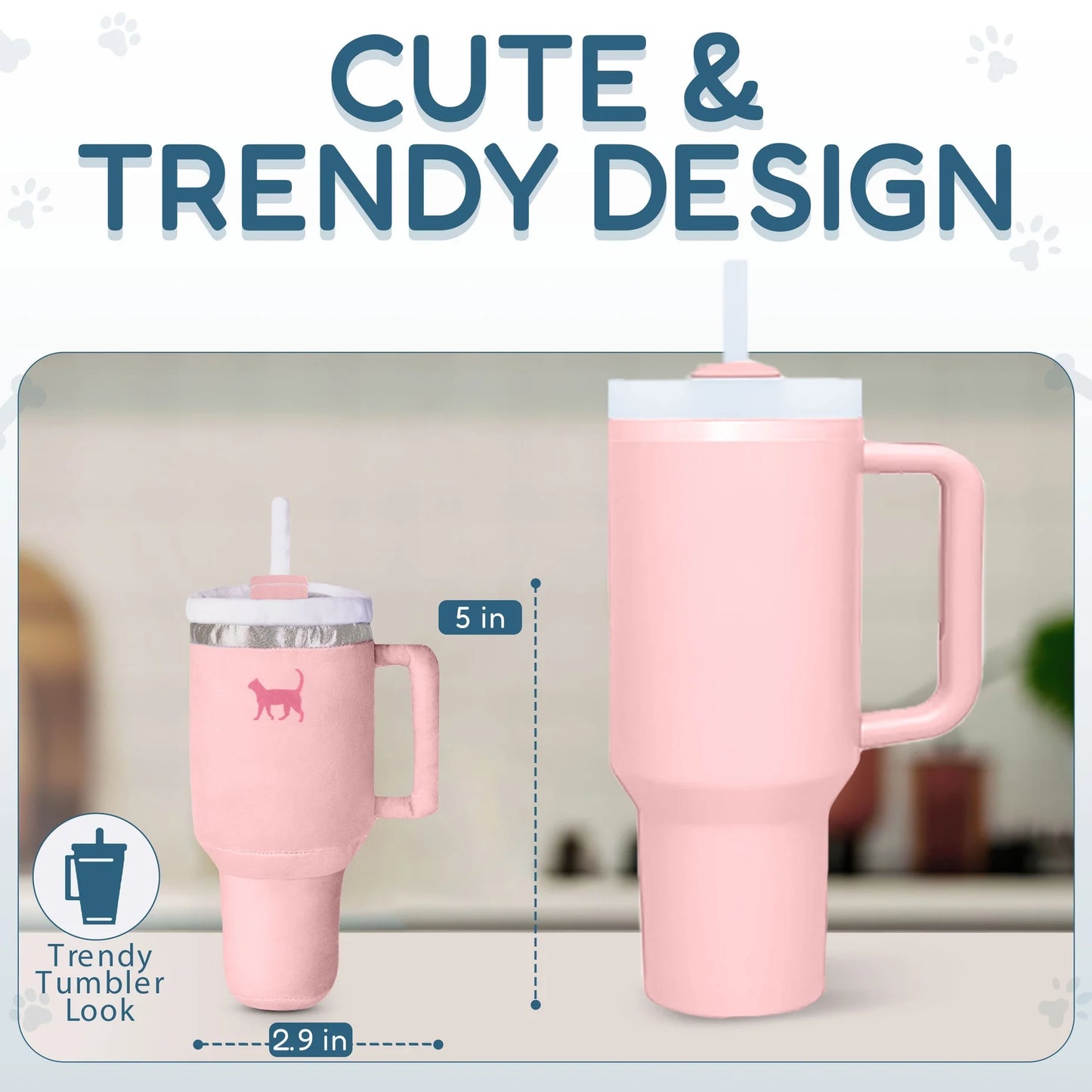 Kitty Cup Cat Tumbler Toy with Catnip & Crinkle Paper by PUPROAR